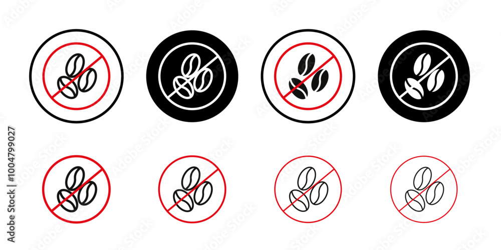Caffeine free icon Collection of flat thin outline vector Caffeine free icon Collection of flat thin outline vector