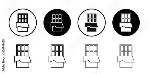 Chocolate icon Collection of flat thin outline vector