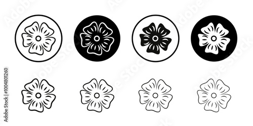 Flax flower icon Collection of flat thin outline vector