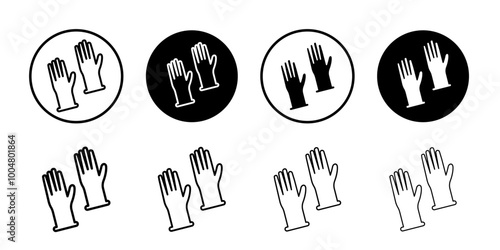 Gloves icon Collection of flat thin outline vector