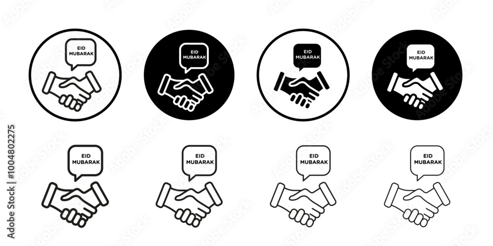Fototapeta premium Handshaking icon Collection of flat thin outline vector