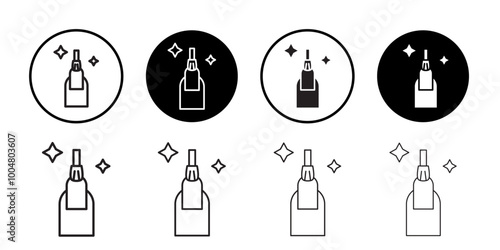 Manicure icon Collection of flat thin outline vector