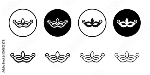Mask for brazil carnival celebration icon Collection of flat thin outline vector