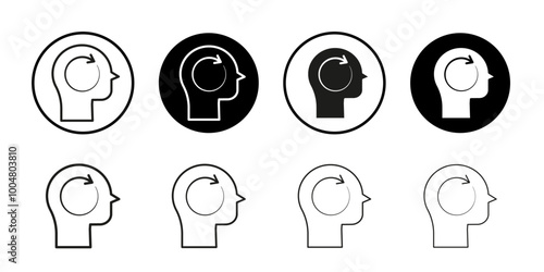 Memory recall icon Collection of flat thin outline vector