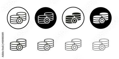 Master data icon Collection of flat thin outline vector