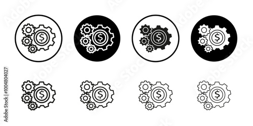 Money processes icon Collection of flat thin outline vector