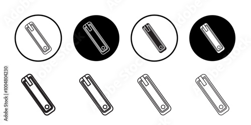 Nail clipper icon Collection of flat thin outline vector