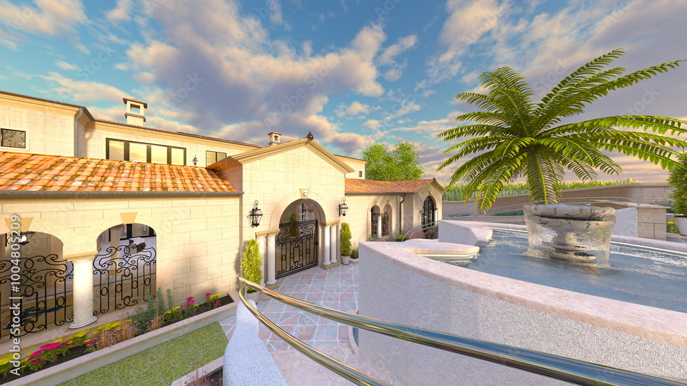 Fototapeta premium リゾートホテル 3DCGレンダリング