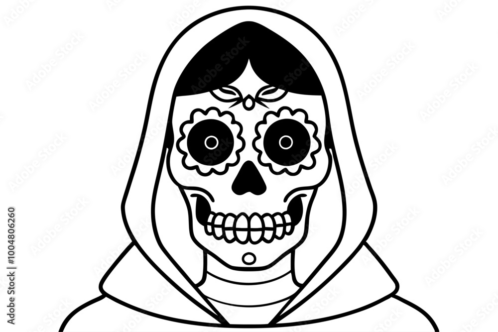 Fototapeta premium Day of the Dead Vector Illustration, Clipart, Cartoons, Line Art Graphics Design, Day of the Dead vector graphics clipart, cartoons, and line art designs for digital use