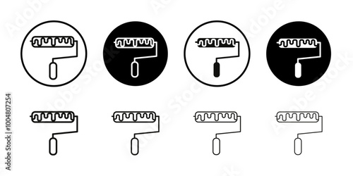 Paint roller icon Collection of flat thin outline vector