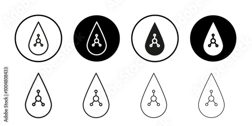 Retinol Icon Collection of flat thin outline vector