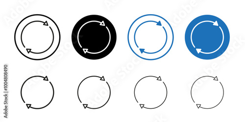 Reload button icon Collection of flat thin outline vector