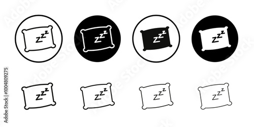 Sleeping icon Collection of flat thin outline vector