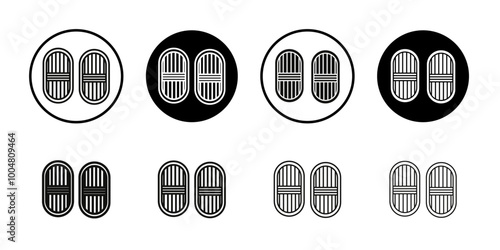 Snowshoes icon Collection of flat thin outline vector