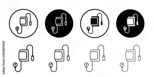 Sphygmomanometer icon Collection of flat thin outline vector
