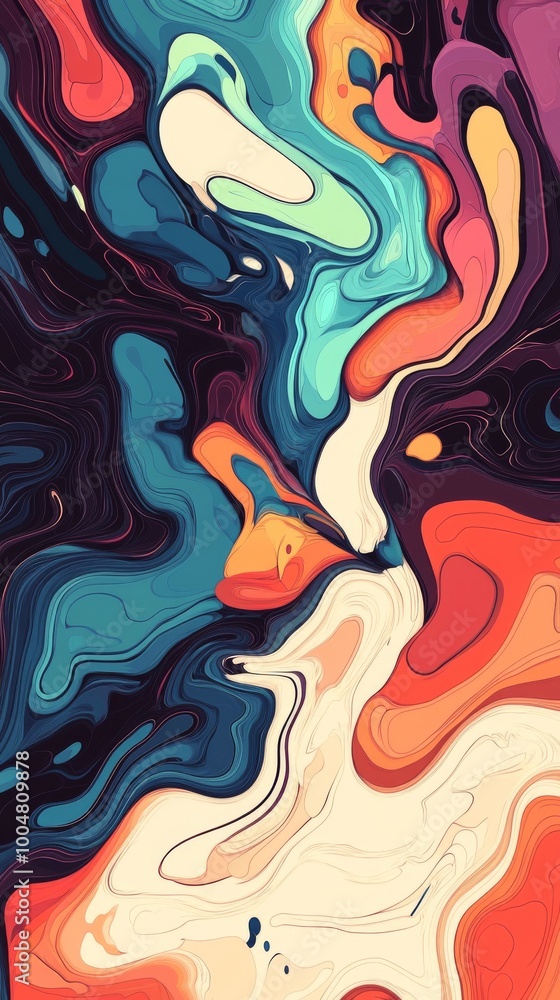 Abstract fluid art with vibrant colors and Abstract fluid art with vibrant colors and