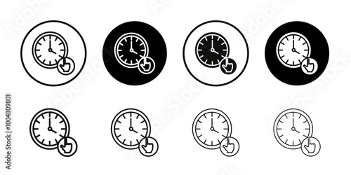Specify at time icon Collection of flat thin outline vector