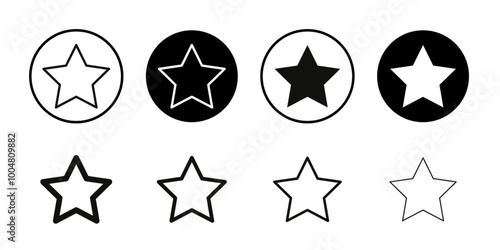 Star icon Collection of flat thin outline vector