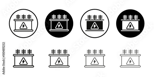 Transformer icon Collection of flat thin outline vector