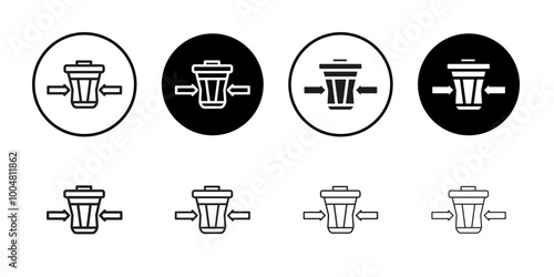 Waste reduction icon Collection of flat thin outline vector