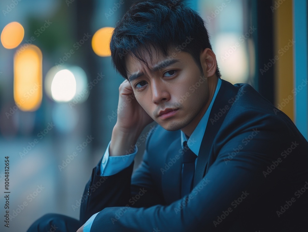 Contemplative Man in Suit Contemplative Man in Suit