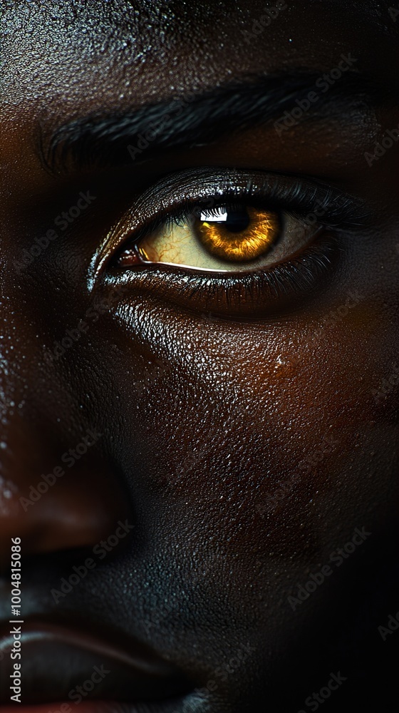 Close Up Portrait of a Person with Golden Eyes Close Up Portrait of a Person with Golden Eyes