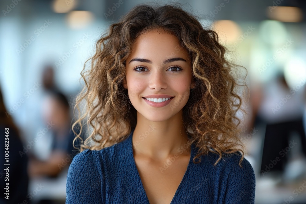 happy young african american young woman sitting in her chair smiling