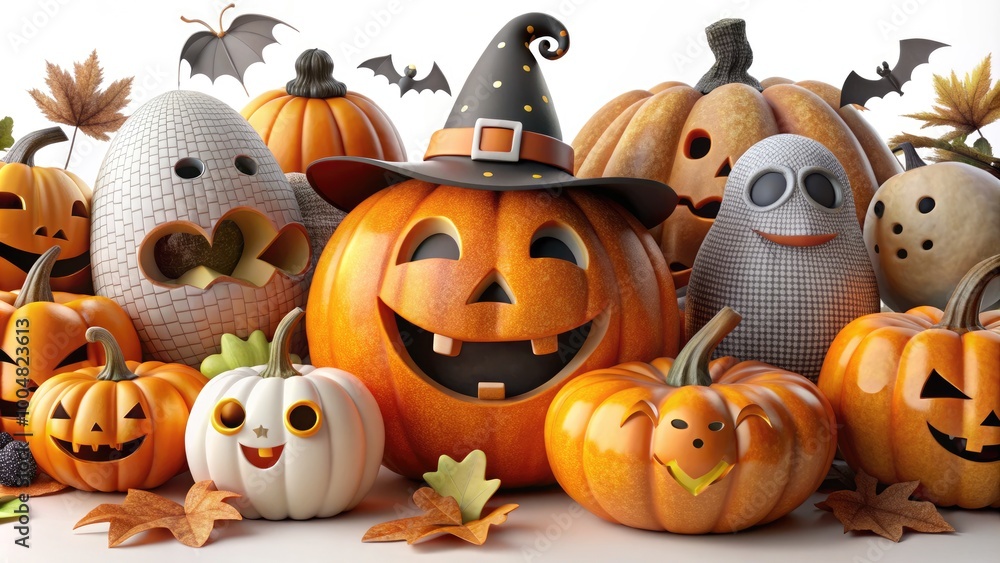 Adorable 3D Halloween PNG Cut Out Element Set for Creative Projects and Festive Decorations Adorable 3D Halloween PNG Cut Out Element Set for Creative Projects and Festive Decorations