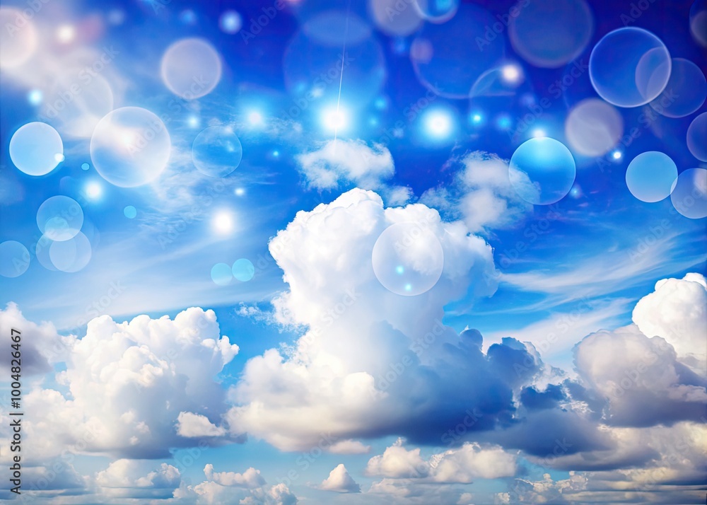Beautiful white clouds drifting across a bright blue sky creating a serene and peaceful atmosphere Beautiful white clouds drifting across a bright blue sky creating a serene and peaceful atmosphere