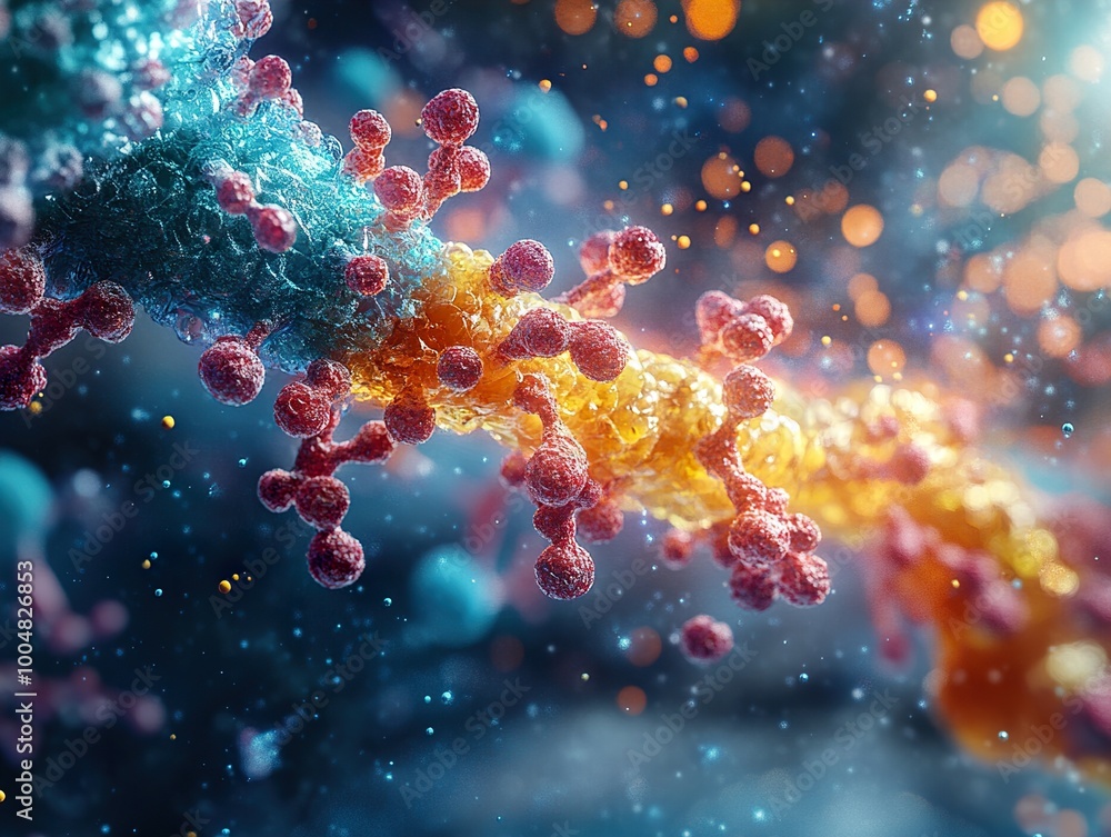 Microscopic View of a Virus: A 3D Render Microscopic View of a Virus: A 3D Render