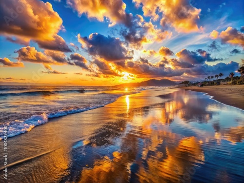 Wallpaper Mural Breathtaking Sunset Over Venice Beach with Calm Waves and Vibrant Sky Reflections in the Water Torontodigital.ca