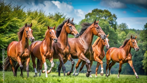 Captivating Horse Breeding Process: Beautiful Stallions and Mares in Natural Settings and Care Techniques photo