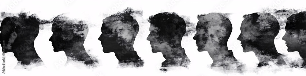 Colorful silhouettes of diverse people holding hands, Diversity Equity and Inclusion, modern company background Colorful silhouettes of diverse people holding hands, Diversity Equity and Inclusion, modern company background