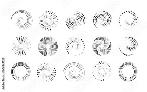 High speed lines set. Pack of futuristic design elements. HUD, ui and ux design for application or program. Loading, downloading and updating. Linear vector collection isolated on white background