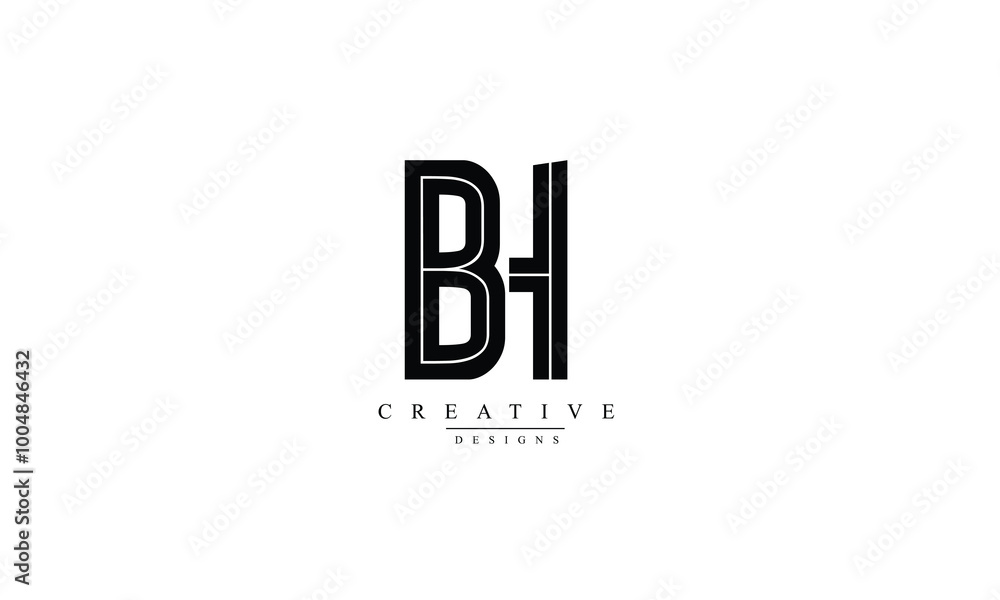 BH HB B H abstract vector logo monogram template BH HB B H abstract vector logo monogram template
