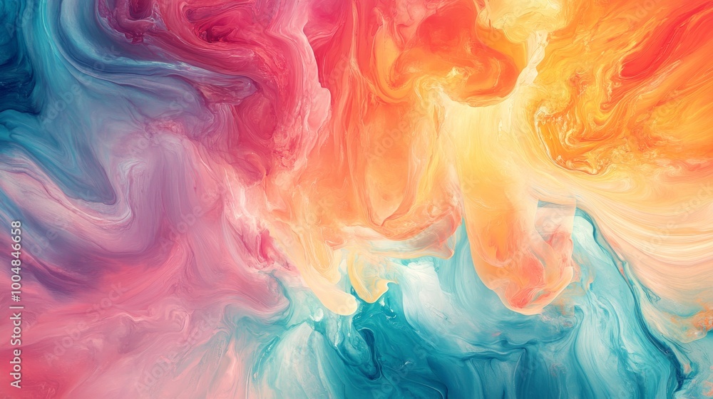 Vibrant abstract swirl of colorful paint, artistic Vibrant abstract swirl of colorful paint, artistic