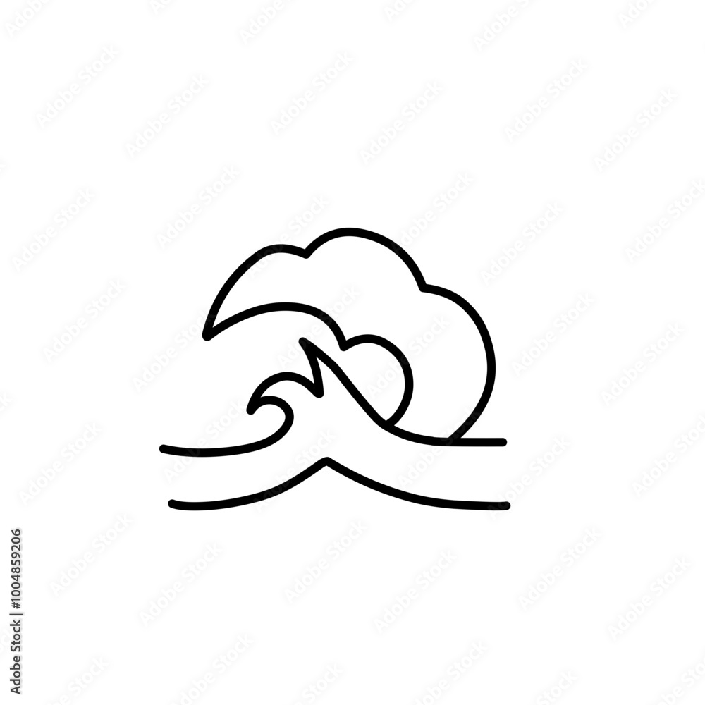 hand drawn oriental wave line hand drawn oriental wave line