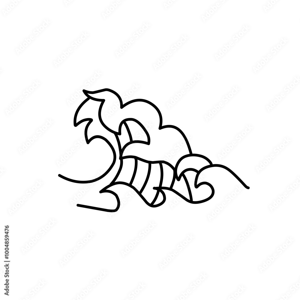 hand drawn oriental wave line hand drawn oriental wave line