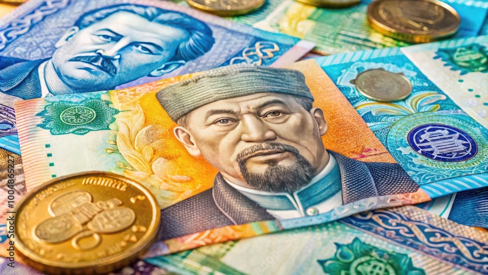 custom made wallpaper toronto digitalKazakhstan currency banknotes and coins showcasing the national currency for financial concepts and trade