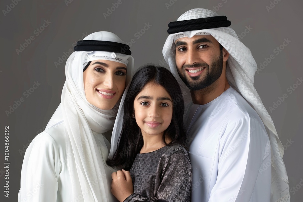 Traditional Emirates family in studio Lifestyle happiness family relations Traditional Emirates family in studio Lifestyle happiness family relations