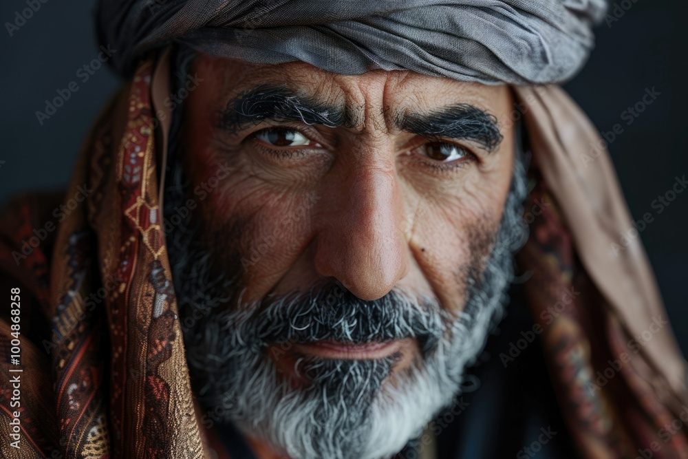 Fototapeta premium Arabic Man in Kandora Studio Portrait