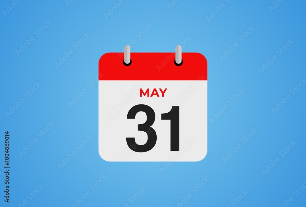Icon calendar day. 31 May. 31th days of the month, illustration style. Date day of week Sunday, Monday, Tuesday, Wednesday, Thursday, Friday, Saturday. Icon calendar day. 31 May. 31th days of the month, illustration style. Date day of week Sunday, Monday, Tuesday, Wednesday, Thursday, Friday, Saturday.