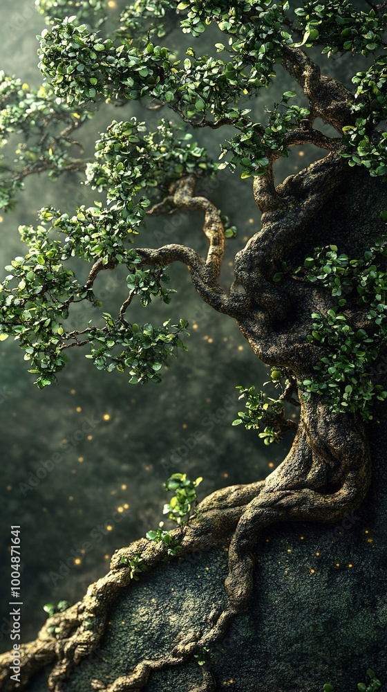 Enchanted Tree Roots: A Digital Art Illustration Enchanted Tree Roots: A Digital Art Illustration