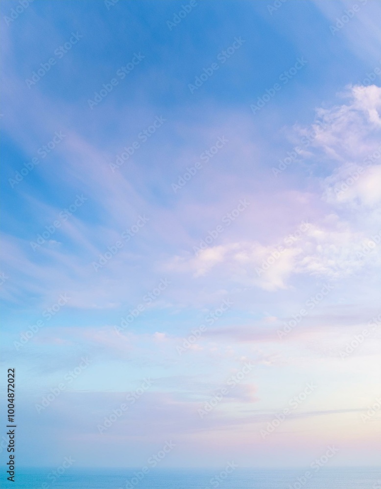 Soft pink clouds in blue sky Soft pink clouds in blue sky