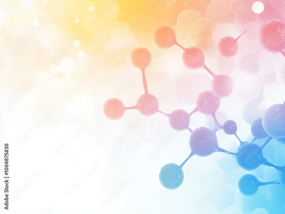 Abstract Science atoms and molecules. View of Human Genome Structure on Light Background Abstract Science atoms and molecules. View of Human Genome Structure on Light Background