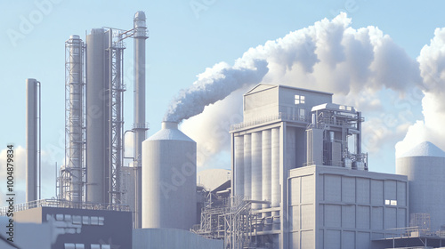 Wallpaper Mural  A cement plant with silos and production equipment.  Torontodigital.ca