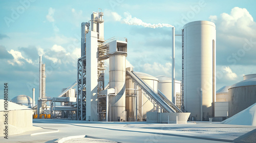 Wallpaper Mural  A cement plant with silos and production equipment.  Torontodigital.ca