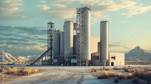 Wallpaper Mural  A cement plant with automated mixing and pouring systems.  Torontodigital.ca