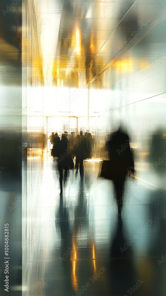 Abstract people in motion in a modern Abstract people in motion in a modern