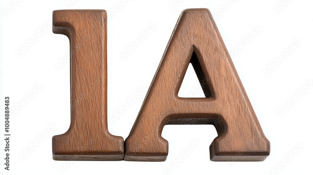 Fototapeta premium The letter A is carved out of wood